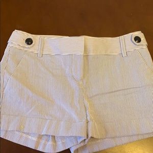 Express blue and white striped shorts